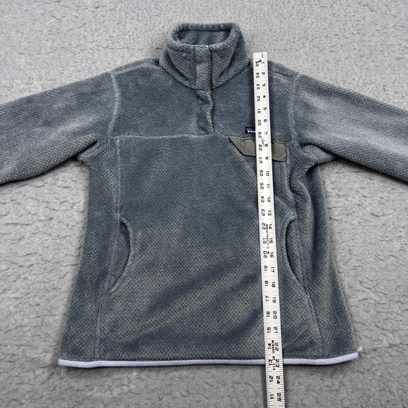 Patagonia Re-Tool Snap-T Pullover Women's Medium Gray Deep Pile Fleece Sweater - Picture 6 of 10